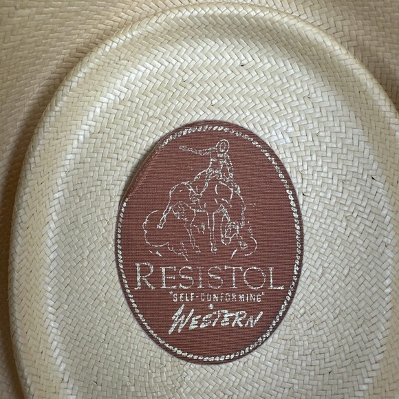 Resistol Fandango Vinylcote Men’s Cream Oval Cowboy Western Straw Hat Sz 7 - Picture 10 of 13
